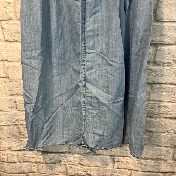 Madewell Size 12 Palisade Button-Front Midi Skirt in Indigo - Picture 12 of 13